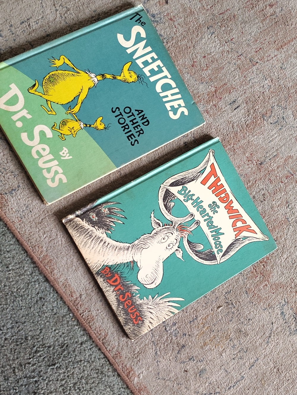 Dr. Seuss Teal Hardcover Books with Yellow Illustrations